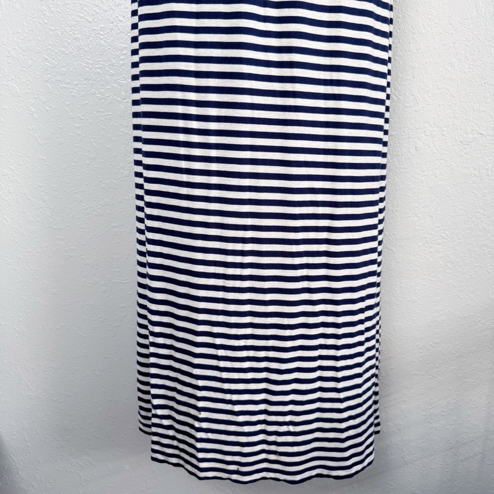 Caslon blue white striped stretchy maxi dress S - Picture 4 of 10